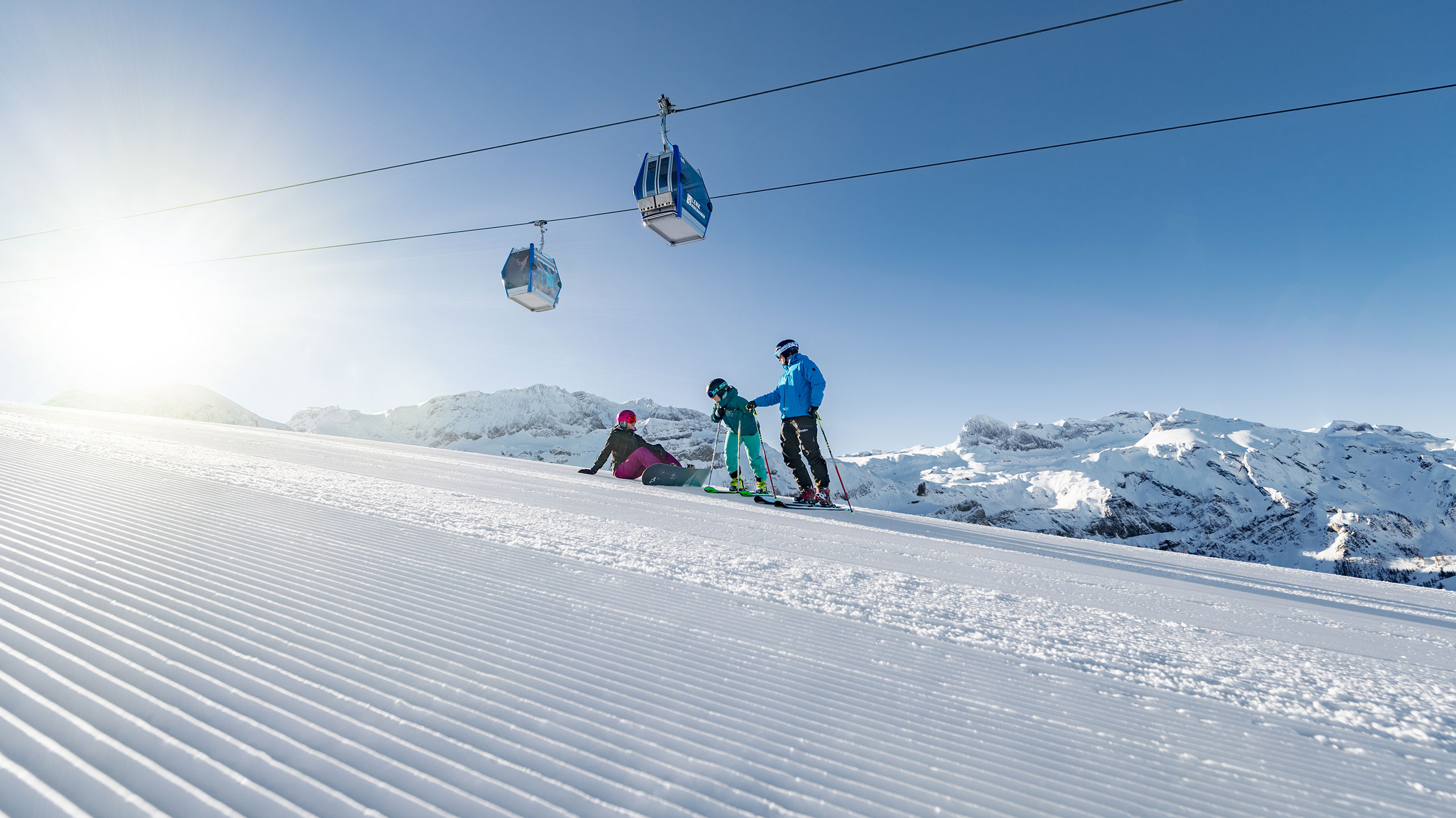Schneesichere Pisten in der Skiregion Adelboden-Lenk...dänk!